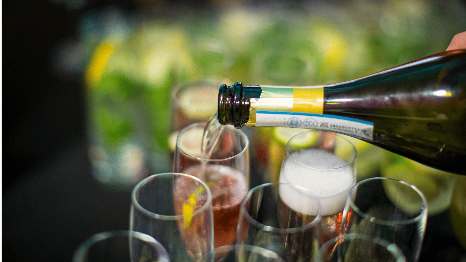 Drinks being poured